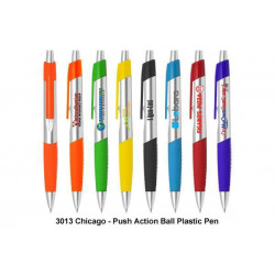 3013 Chicago - Push Action Ball Plastic Pen, Promotional Gifts, Promotional Gift, Singapore